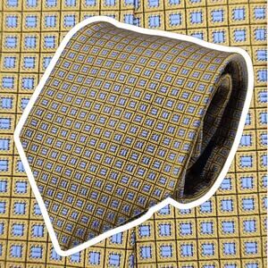 Brooks Brothers Makers USA Made Gold Geometric Blue Silk Tie Classic 58"